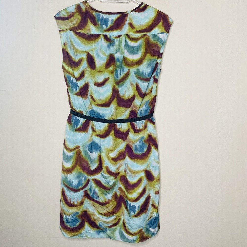 Ann Taylor LOFT Dress Women 2P Sheath Multicolor Abstract Elastic Waist
